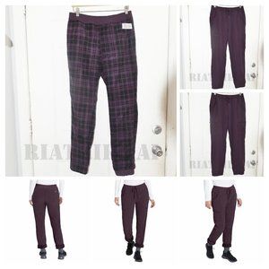 Eddie Bauer Purple Plaid and Solid Pants